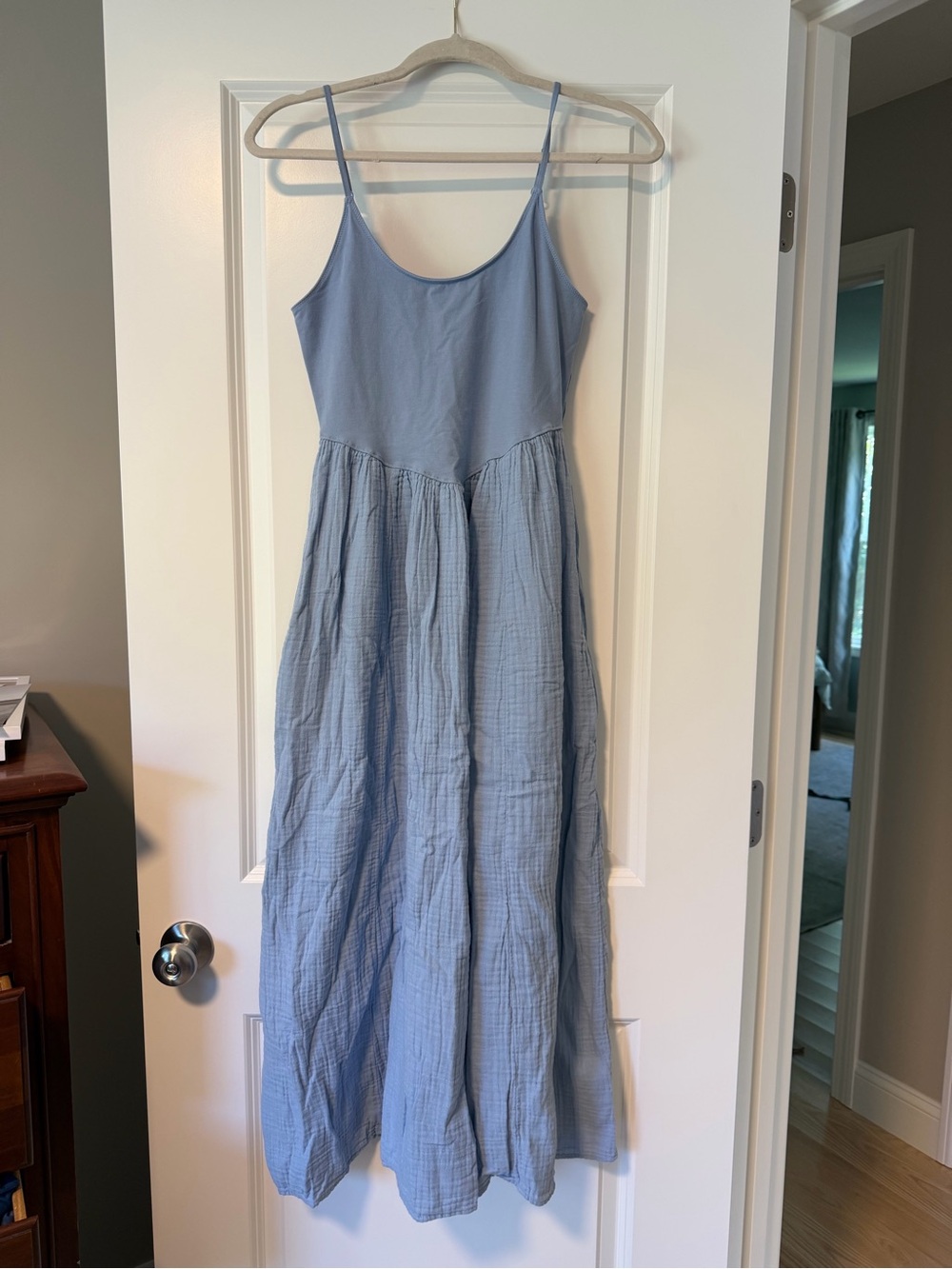 Aerie Blue Gauze Maxi Dress
